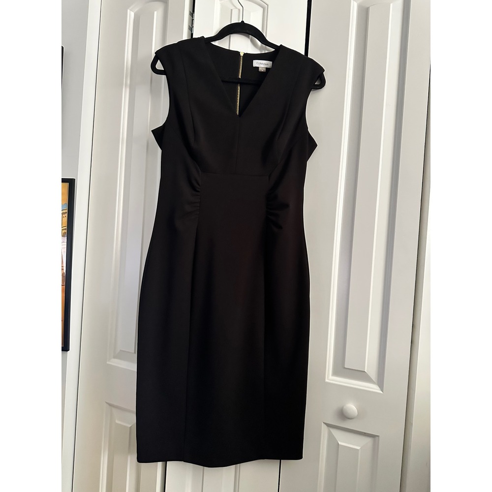 Calvin Klein Women's Black Sleeveless Sheath Dress Career Cocktail - Picture 3 of 5